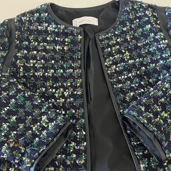 Derek Lam Crosby 10 Women's Navy and Green Tweed Blazer